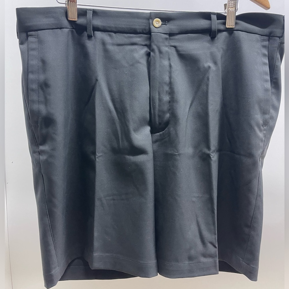 Peter Millar Black Flat Front Men Shorts